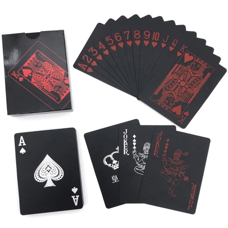 Schwarz Gold Spielkarte Poker Spiel Deck blau Silber Poker Farbe Plastik Magisches Wasserdichtes Kartenspiel Magie Wasser Geschenk Sammlung