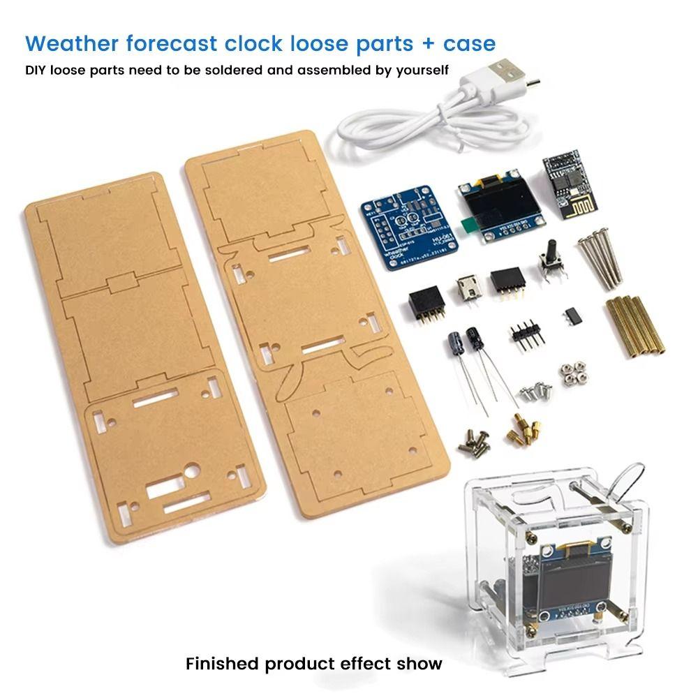 Multifunktionales Digitaluhr-Kit 2,4-GHz-WLAN-Konnektivität Wetteruhr DIY Lötübung