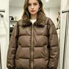 Big fur collar short down cotton clothes women's new loose bread clothes small thickened winter cotton-padded coat