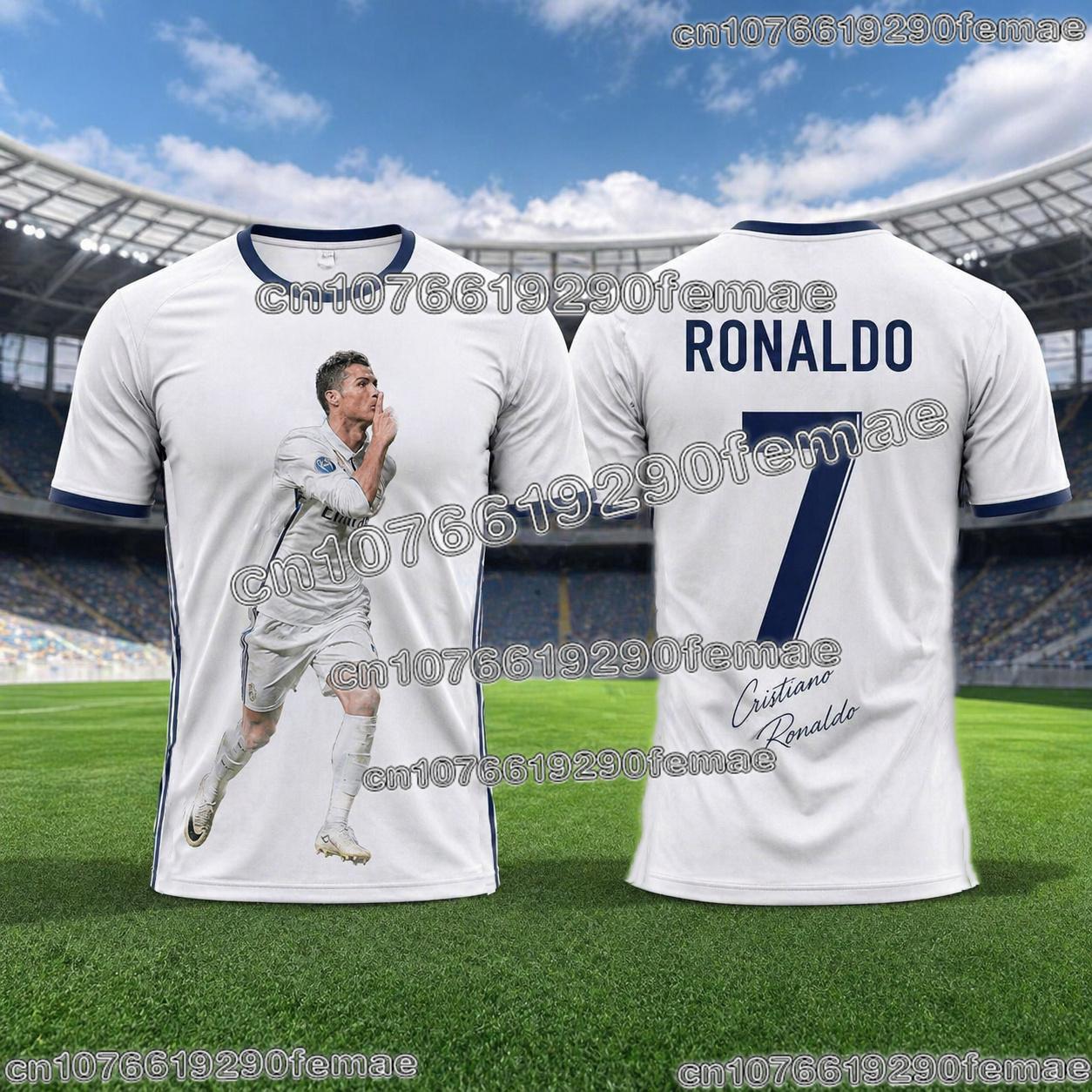 2026 Neues Ronaldo Nr. 7 Fußballtrikot Übergroß Atmungsaktive Trainingsuniform Fußballhemd Kinder Erwachsene Spiel Fan Sportbekleidung T-Shirt 5XL