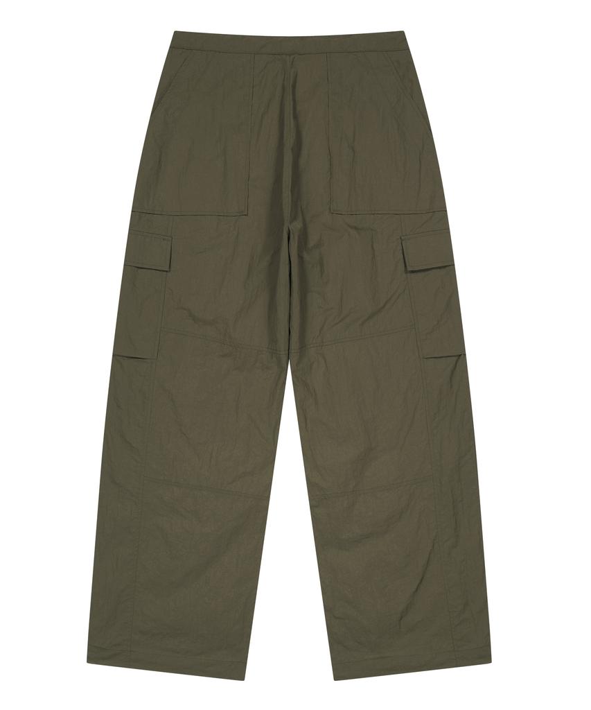 WHATHEPUCK Parachute Pants Olive Green