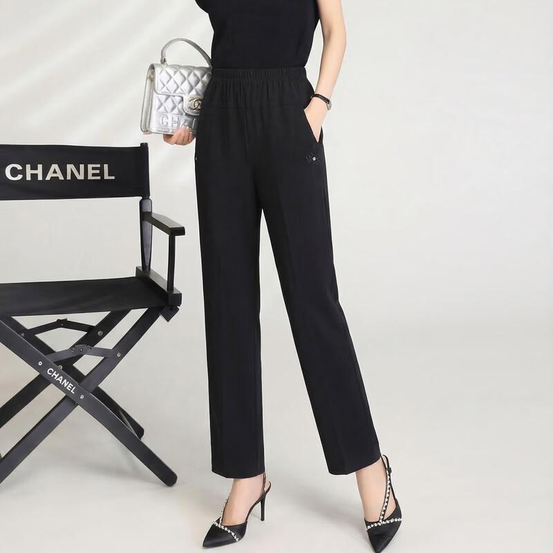 Women's Spring Summer Plus Size Elastic Waist Pants
