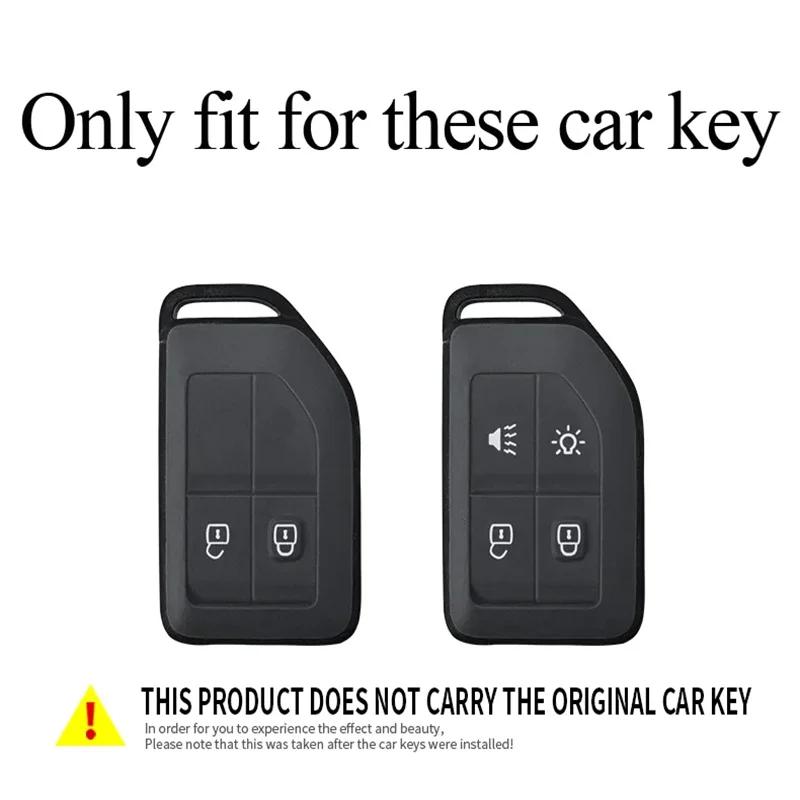 Zine Alloy Leather Car Key Case Shell Cover Holder Protector For Volvo FH16 RC FM EVRO 6 Fh CARGO 555 FM Heavy Truck Accessories