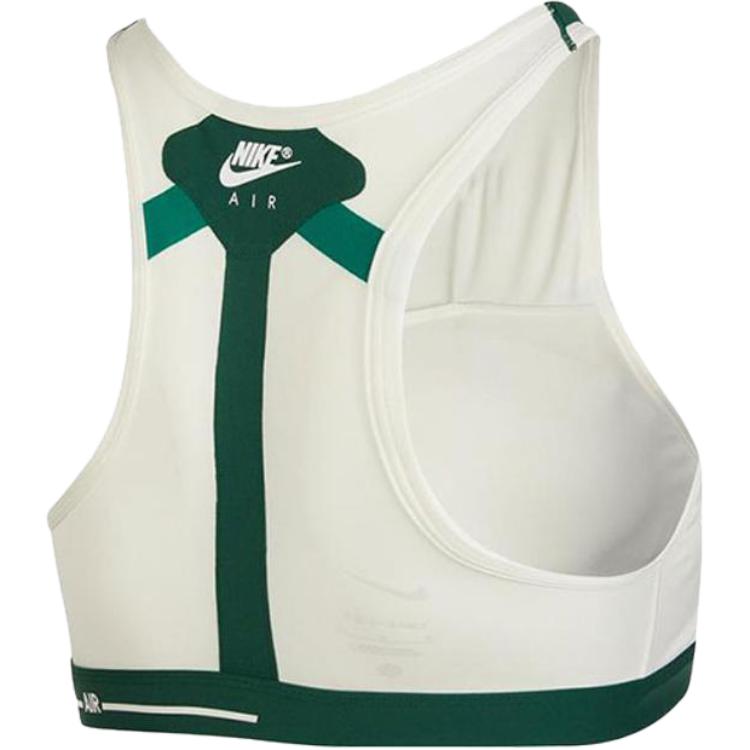 Nike Dri-FIT Swoosh Air Force 1 Logo Print Medium Support Sports Bra Women Underwear White Green DD1433-133