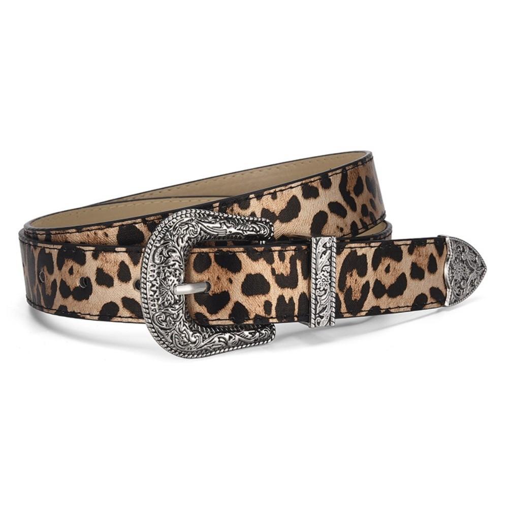 PU Leather Waist Strap Leopard Print Waist Belts Casual Waistband  Women