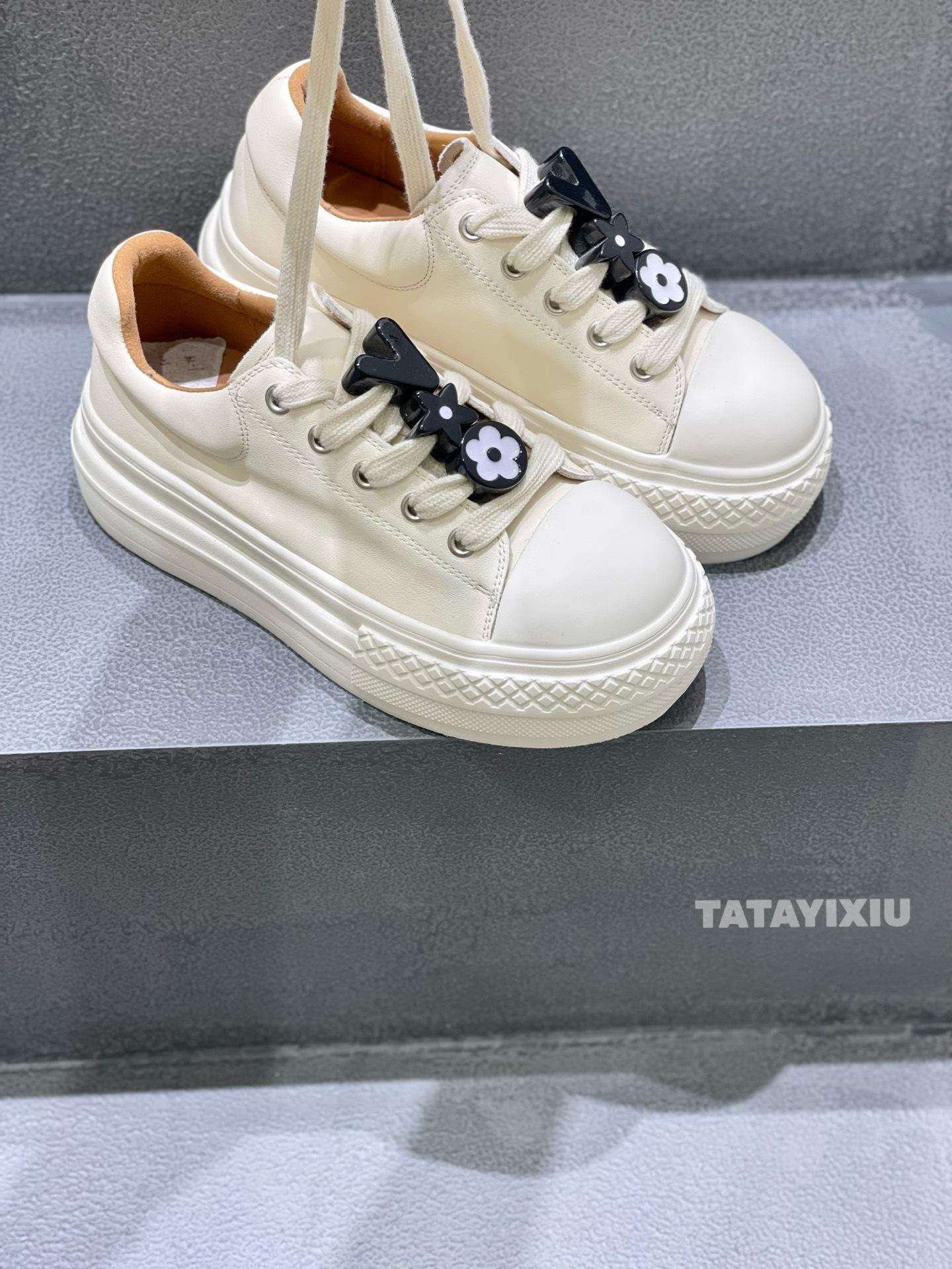 

Ugly cute big head shoes women s spring and autumn new leather bread shoes versatile platform casual leather white shoes 35 белый