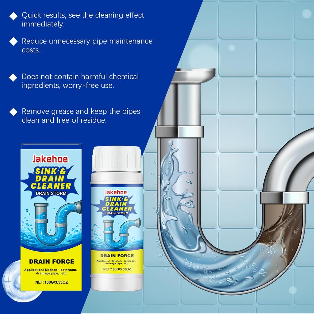 Powerful Kitchen Pipe Dredging Agent Dredge Deodorant Toilet Sink Drain Cleaner Sewer Fast Cleaning Tools