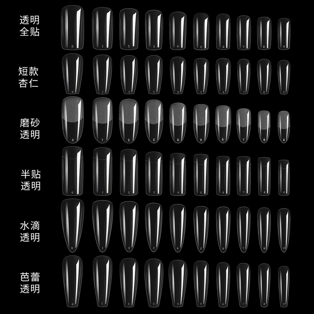 Nail Art Patch Patch Ultradünnes und nahtloses Fertigprodukt Abnehmbarer transparenter Vollaufkleber Erweiterte Box mit künstlichen Nägeln