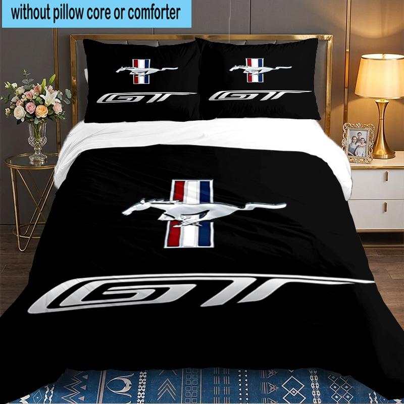 3PCS Mustang Bedding Set,Including 1pc Duvet Cover And 2pcs Pillowcases Perfect for Bedroom, Dormitory, Large Size Fan Christmas Gift