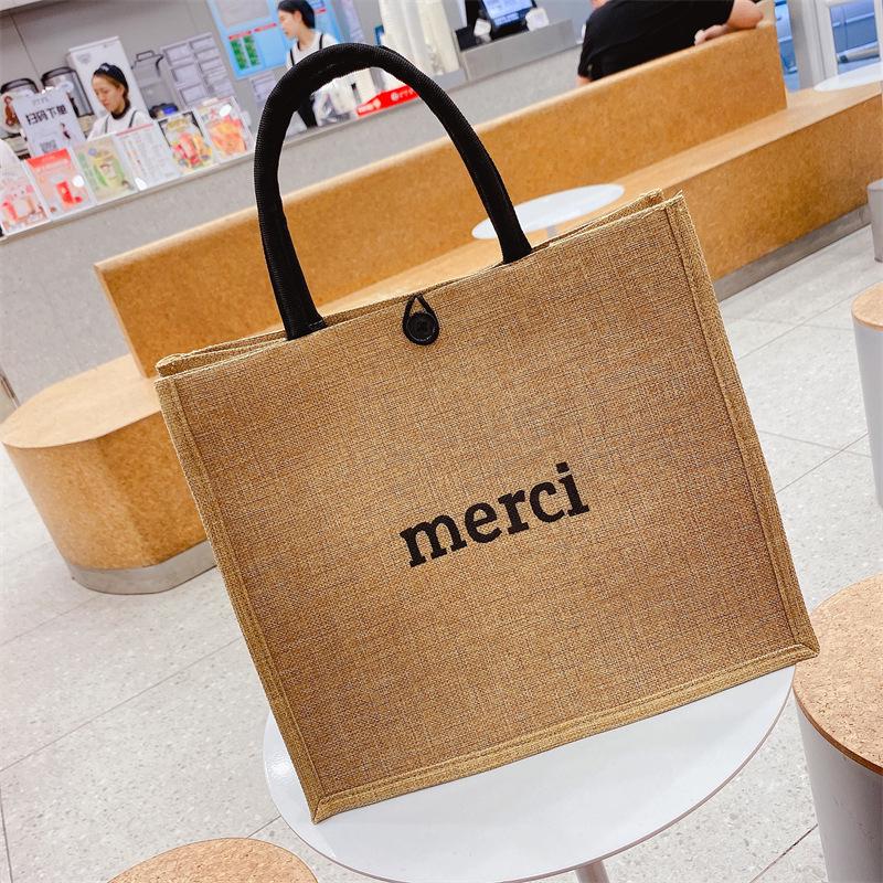 

Women s Burlap Tote Bag - Large Capacity Linen Lunch & Shopping Bag