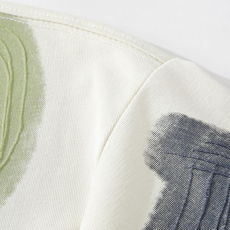 T-shirt da uomo in cotone pettinato, vestibilità larga, ricamata