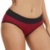Women Mid Rise Stretch Period Underwear Absorbent Leakproof Briefs Reusable Cotton Blend Protective Panties for Everyday Wear