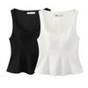 2025 Women's Spring Slimming Elastic Vest with Short Skirt Hem Style