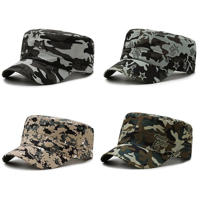 Camouflage Baseball Cap Hat Men Women Tactical Flat Cap Hat Outdoor Sports
