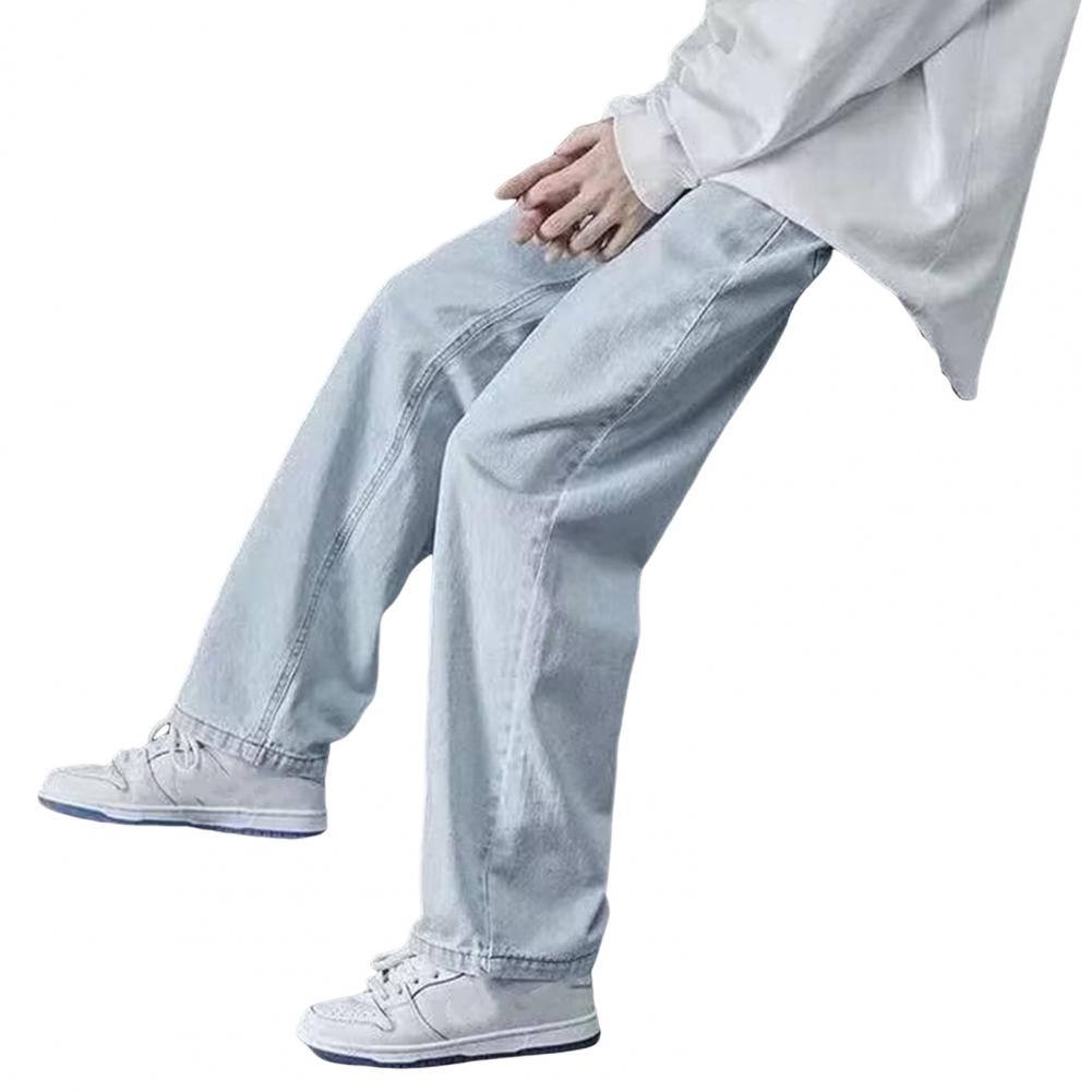 Blugi pentru bărbați Pantaloni largi Pantaloni largi Moda largi Retro Drepți Pantaloni lungi spălat amestec de denim Salopete ocazionale Streetwear