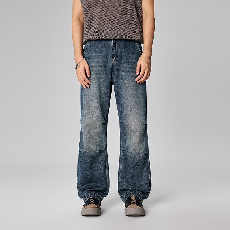 

Новые мужские джинсы с прямым низом на весну и лето, свободные и универсальные 40 синий