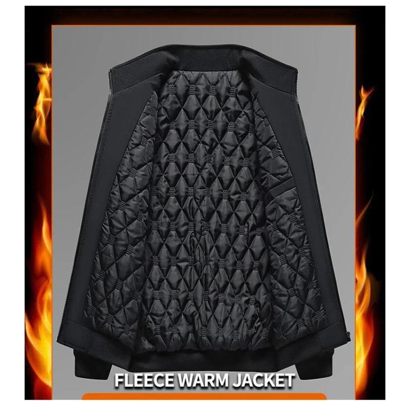Waterproof Warm Business Solid Winter Men Casual Hick Stand Collar Jacket Plus Size