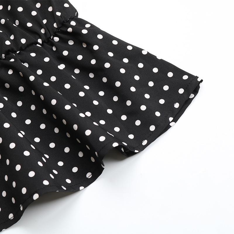 YYFS Women's Fashion Casual Spring Autumn Polka Dot Print Long Sleeve O-Neck Blouses & Shirts