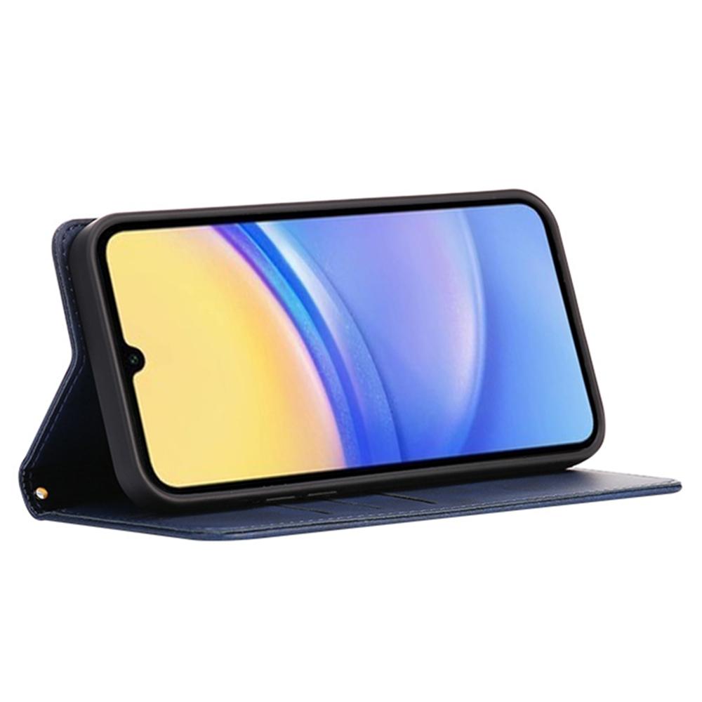 Für Samsung Galaxy A06s Hülle Brieftasche Kalbsleder Textur Leder Handyhülle mit Verdecktem Magnetverschluss