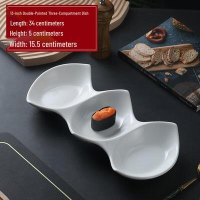 Chinese Style Ceramic Divided Serving Platter