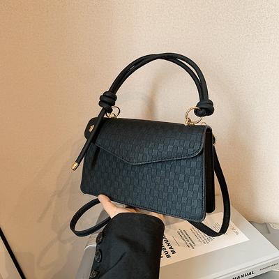 High Value Foreign Plaid Handbag Bag Women'S Autumn Fashion Woven Pattern Messenger Small Square Bag