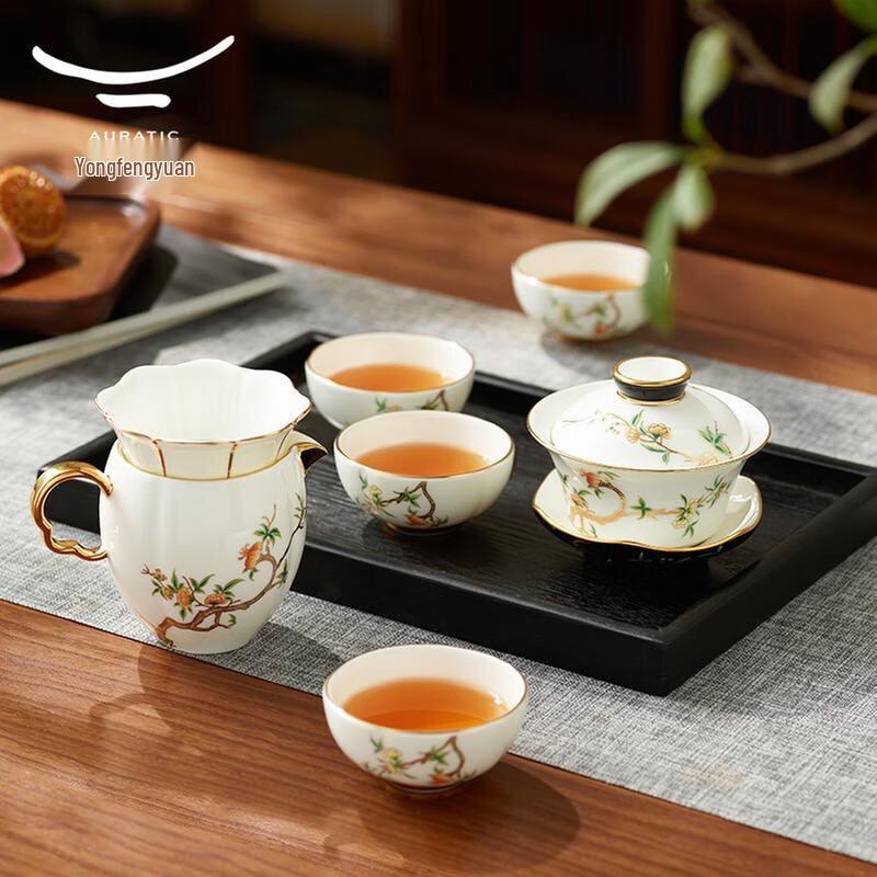 Yongfengyuan Lady Porcelain Pomegranate Garden Tea Set