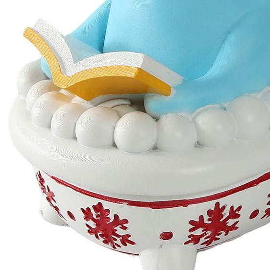 Yousheng Christmas Night Light Handmade Resin Sculpture Soft Glow Lamp Cute Santa Claus Snowman Ghost Reading A Book Bubble Bath Light Desktop Decor