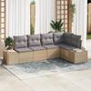 VidaXL 5-Piece Garden Sofa Set with Beige Cushions In Poly Rattan 3355729