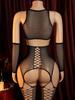 Erotic Bodystocking Underwear Half Sleeves Sexy Lingerie For Women Costumes Sleepwear Fishnet Nightwear See Through Bodysuit