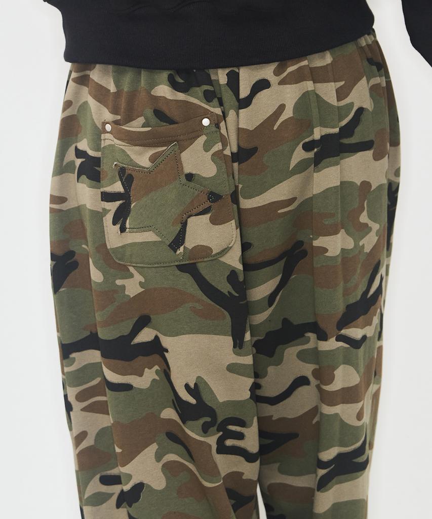 Aejeuyua Au Lettering Long Sweatpants Camo