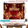 2D Red Gold Themed Birthday Backdrop Photo Background Banner