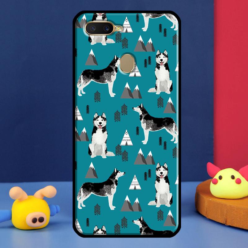 Siberian Husky Dog Case For Oppo A16 A76 A96 A58 A78 A98 A5 A9 A91 A15 A17 A77 A52 A72 A74 A94 A54S A57S Cover
