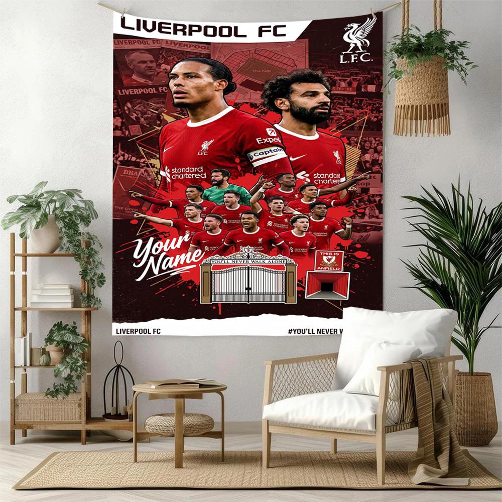 Liverpool Fc Custom Your Name Wall Decor Tapestry Art For Pet Memorial Birthdaywedding Party Backdrop Family Gift