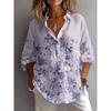 Damen Hemd Mode Blusen Frühling Herbst Floral Grafik Elegant Vintage Langarm Hemdkragen Normal Täglich Knöpfe Oberteile