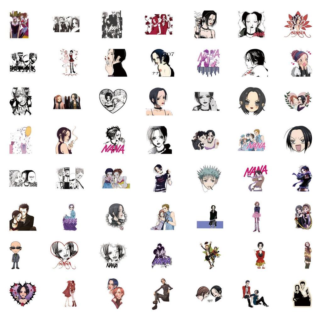 50Pcs Japanese Girls Comics Nana Waterproof Cartoon Stickers Decoration Notebook Mobile Guitar Water Cup Suitcase Graffiti Toys
