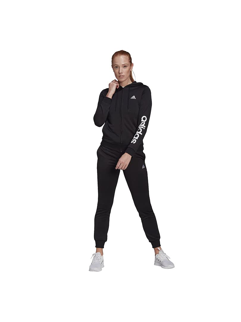 

Спортивный костюм Adidas Essentials с логотипом из французского махрового трикотажа, размер L, комплект, женский, черный/белый (GM5575), (28860)