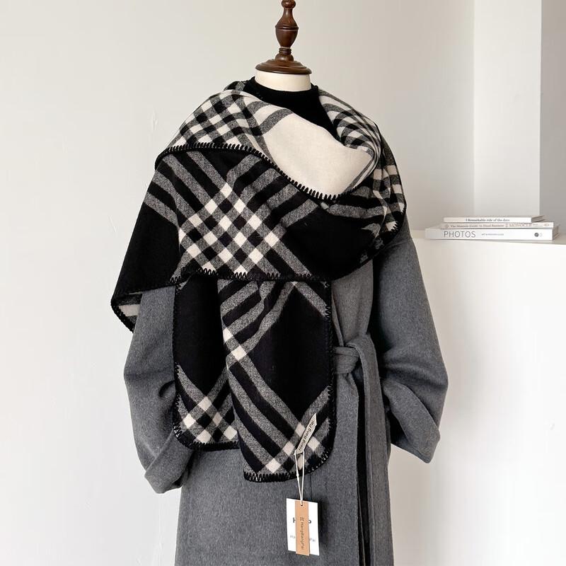 

Ailan Huijia SW Winter Plaid Double-Sided Shawl Scarf 55*186cm
