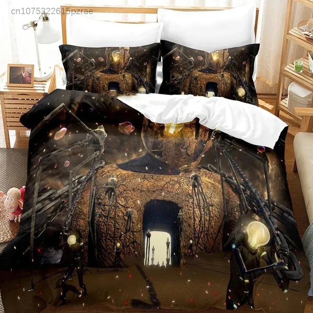 New Sci Fi Robot Anime Bedspread Single Twin Full Queen King Size Bed Cover For Adults Boys Bedroom Quilt Cover Pillowcase