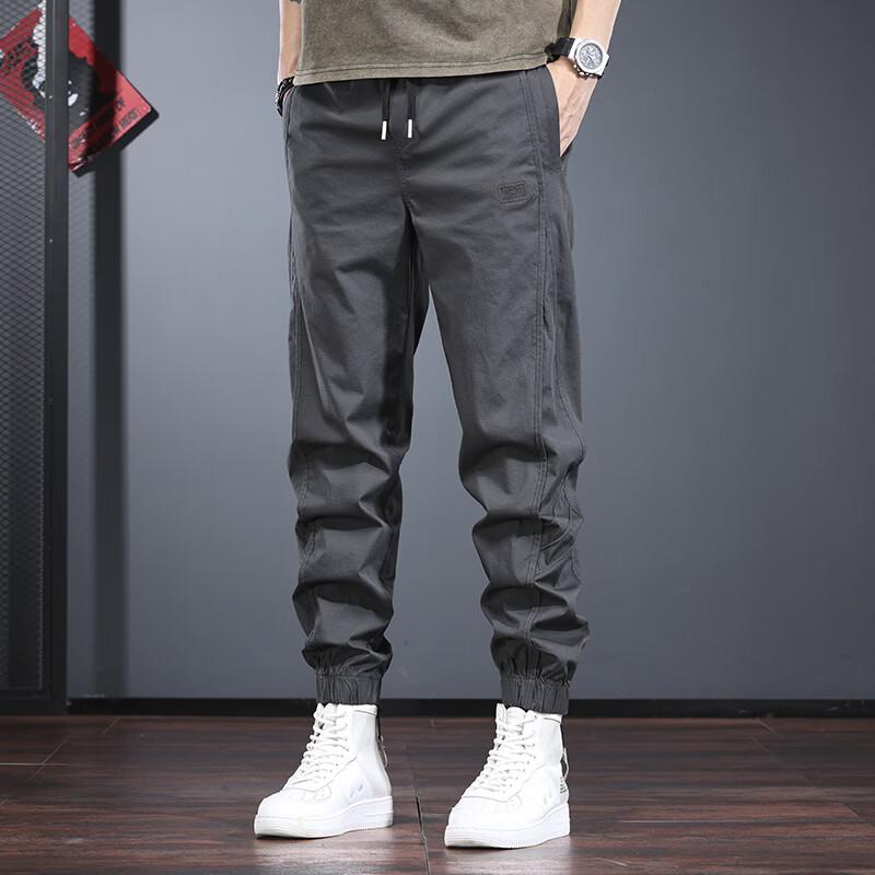 JieLeNuo Men s Summer Spliced Jogger Pants 3XL