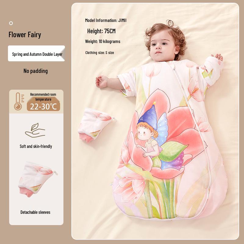 Beikoo Baby Sleep Bag: All-in-One Anti-Kick Quilt, Pure Cotton, Temperature Regulating, for Spring/Autumn/Winter, A-Class Pajamas.