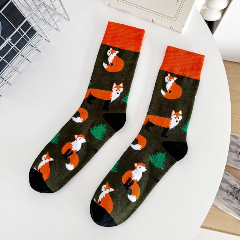 Zhuji Socks Animal Printed Sports Socks 36-47 Wind Trend Men'S Stockings Medium And High Stockings
