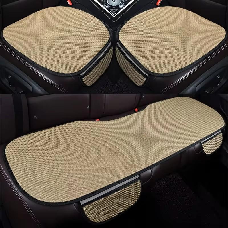 Ice silk car seat cushion three-piece set