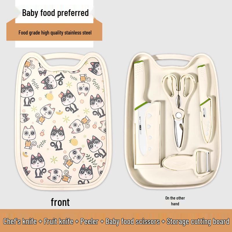 2-in-1 German Kitchen Knife & Cutting Board Set for Baby Food