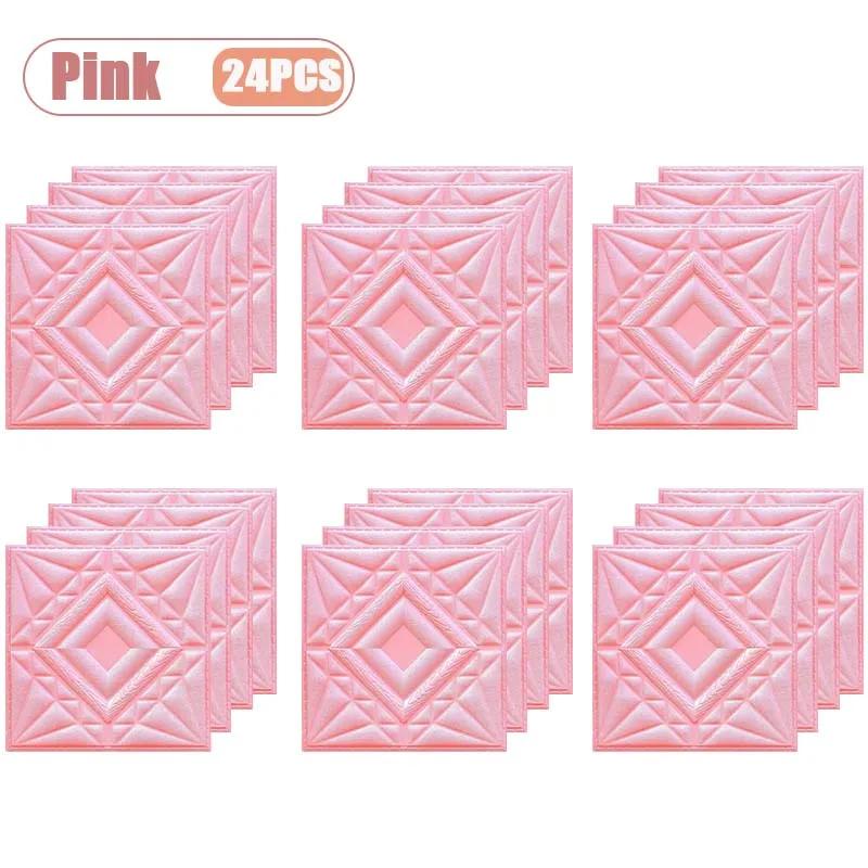 4-24PCS 30x30cm Self-Adhesive Wall Sticker 3D Soft Wall Stickers DIY Bedroom Living Room Background Home Decor Wall Decoration