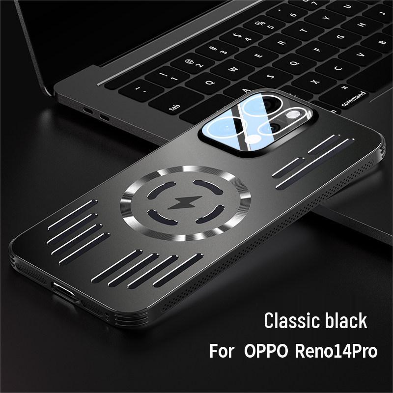 OPPO Reno15 Ultra-Thin Ice Aluminum Heat Dissipation Magnetic Phone Case for Men Reno 15