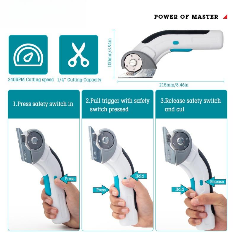 Fast Lithium Cloth Scissors Cardboard Scissors Convenient Electric Round Blade Cutting Machine