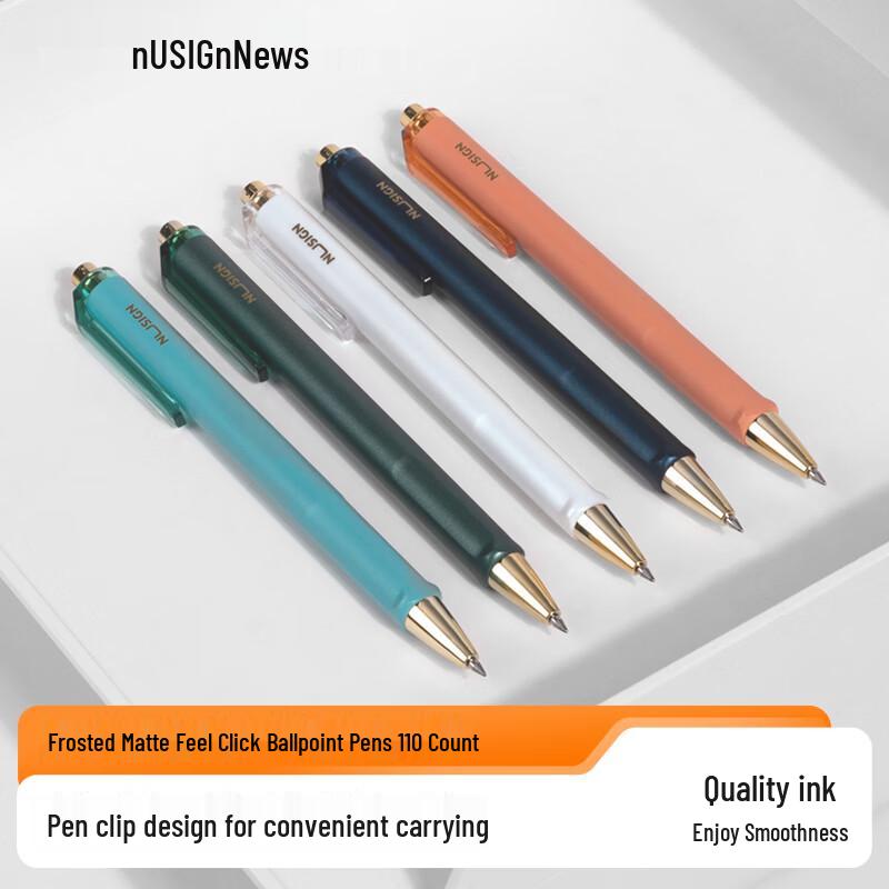 Nusign NS557 Retractable 0.5mm Black Gel Pen, 10-Pack