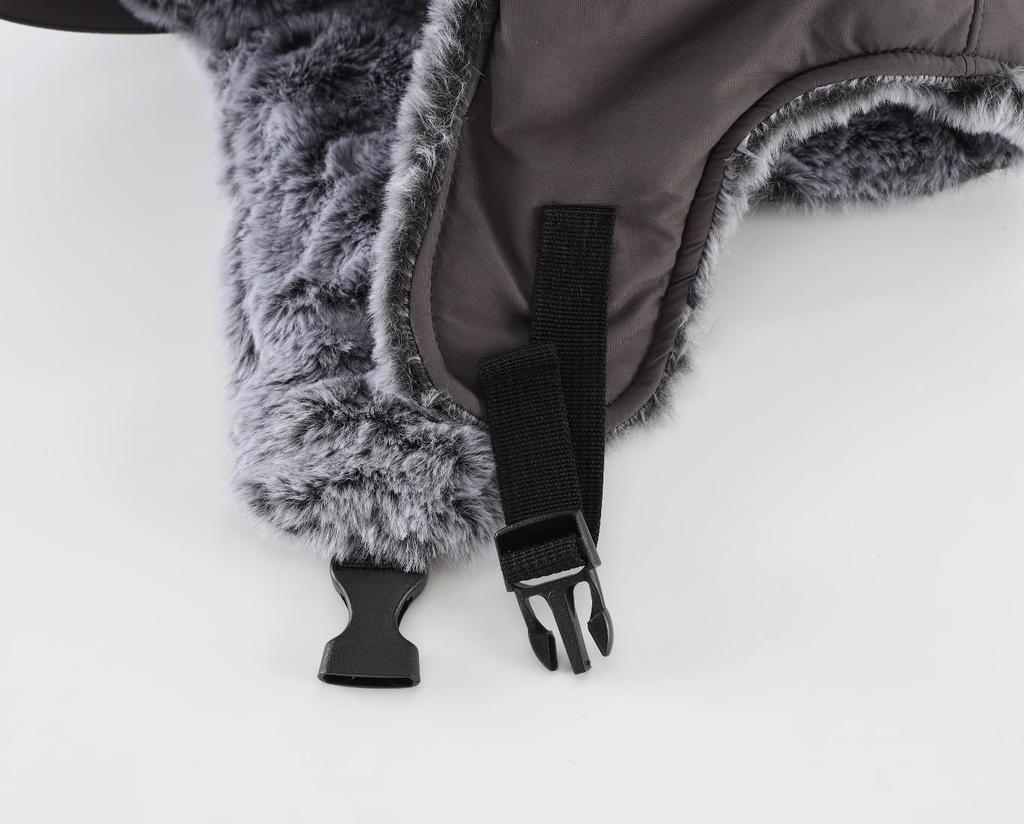 Connectyle and Winter Pilot Cap with Ear Dark Gray Men's Women's Water-Repellent Flaps,