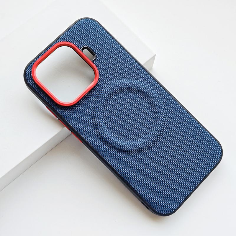 For Vivo iQOO Z11 Turbo Case  Magnetic Soft TPU+Nylon Woven Leather Back Anti-Fingerprint Cover for iQOO Z11 Turbo Vivo iQOO Z11 Turbo