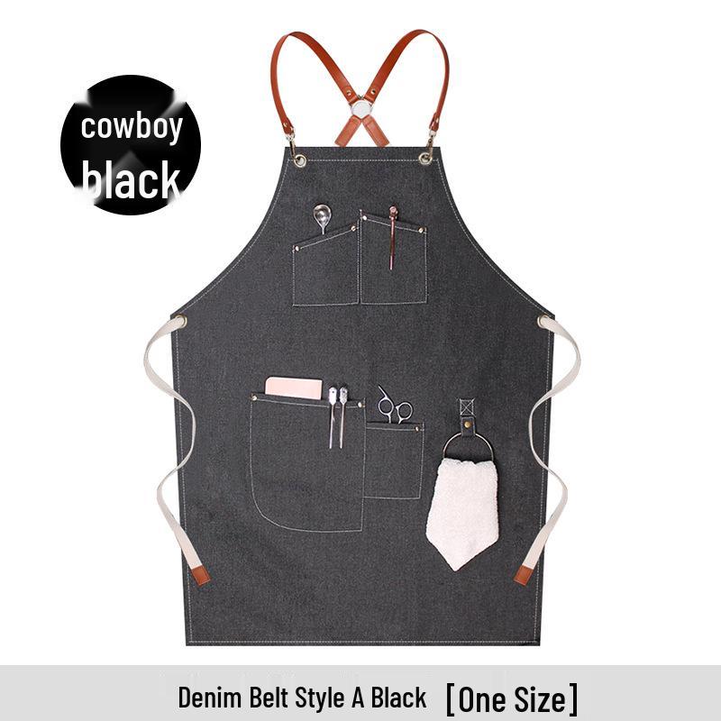 Canvas Denim Apron for Florists, Coffee Shops, and Restaurants - New Fashion Style for Baking & Work.